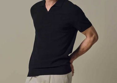 Profuomo ανδρική κοντομάνικη μπλούζα πόλο open collar Regular Fit - PPXD10009A Σκούρο Μπλε - PROFUOMO - 