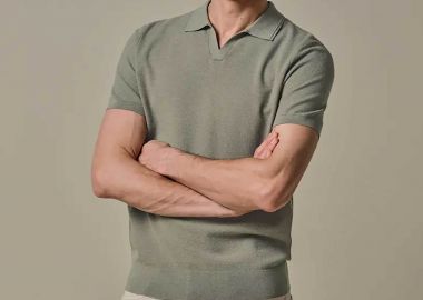 Profuomo ανδρική κοντομάνικη μπλούζα πόλο open collar Regular Fit - PPXD10009D Πράσινο Ανοιχτό - PROFUOMO - 