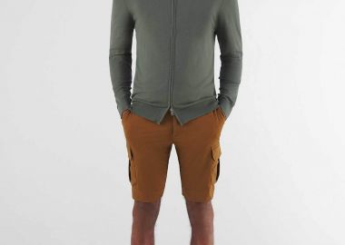 Profuomo ανδρική πλεκτή ζακέτα με ψηλό λαιμό Slim Fit - PPVJ10015A Πράσινο Σκούρο - PROFUOMO - 
