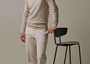 Profuomo ανδρικό chino παντελόνι Loose Fit - PPVQ30021A Κρέμ - PROFUOMO - 