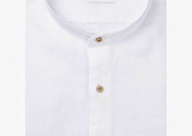 Profuomo ανδρικό λινό πουκάμισο μάο μονόχρωμο Slim Fit - PPWH10025A Λευκό - PROFUOMO - 