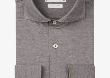 Profuomo ανδρικό πλεκτό πουκάμισο Slim Fit - PPVH30043C Καφέ - PROFUOMO - 