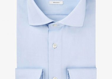 Profuomo ανδρικό πουκάμισο μονόχρωμο Regular Fit - PP0H0A005 Μπλε Ανοιχτό - PROFUOMO - 