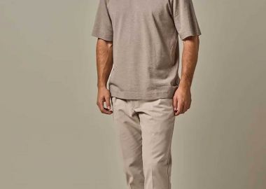 Profuomo ανδρικό T-shirt μονόχρωμο Loose Fit - PPWT10003F Καφέ Ανοιχτό - PROFUOMO - 
