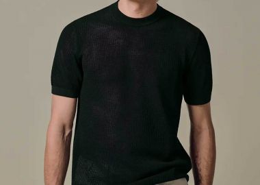 Profuomo ανδρικό T-shirt structured Regular Fit - PPXT10011A Σκούρο Μπλε - PROFUOMO - 