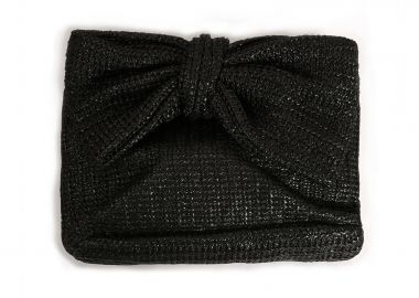 Ψάθινη clutch τσάντα με φιόγκο - MAT FASHION - 