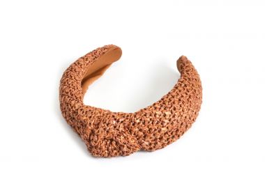 Ψάθινη στέκα μαλλιών με κόμπο - MAT FASHION - 