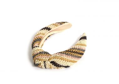 Ψάθινη στέκα μαλλιών με κόμπο - MAT FASHION - 