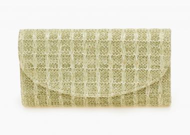 Ψάθινη τσάντα φάκελος με αλυσίδα - Πράσινο - Issue - 