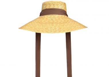 Ψάθινο καπέλο με φαρδύ γείσο & κορδέλα - MAT FASHION - 