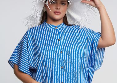 Ψάθινο καπέλο με ξέφτια - MAT FASHION - 