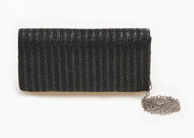 Ψάθινο τσαντάκι - Μαύρο - Issue - 