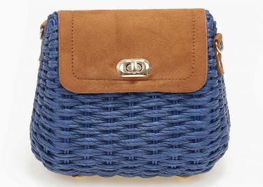 Ψάθινο τσαντάκι - Μπλε - Issue - 