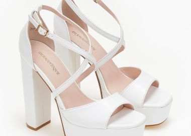 Ψηλά πέδιλα με διπλή φιάπα - Λευκό - Issue - 