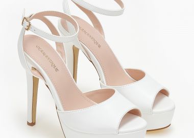 Ψηλά πέδιλα με διπλή φιάπα - Λευκό - Issue - 