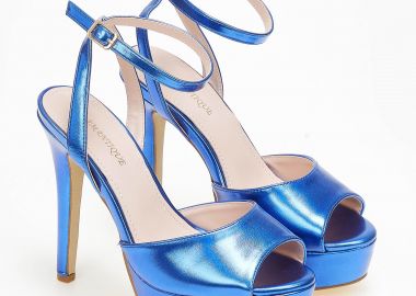 Ψηλά πέδιλα με διπλή φιάπα - Μπλε - Issue - 