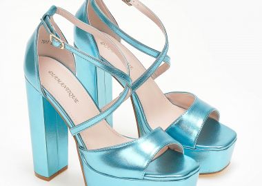 Ψηλά πέδιλα με διπλή φιάπα - Μπλε - Issue - 