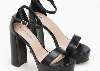 Ψηλά πέδιλα με φιάπα - Μαύρο - Issue - 