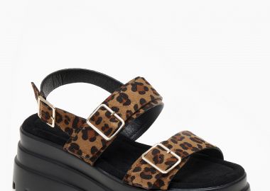 Ψηλά σανδάλια flatform με chunky σόλα - Λεοπάρ - Issue - 