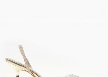 Ψηλές γόβες με διαφάνεια και strass - Χρυσό - Issue - 