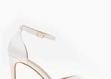 Ψηλές γόβες με λεπτό τακούνι και μπαρέτα - Λευκό - Issue - 