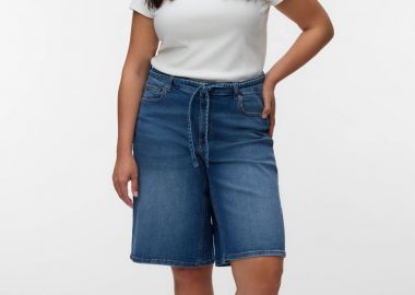 Ψηλόμεση Τζιν Βερμούδα με Ζώνη-Κορδόνι VERO MODA -  - 