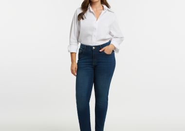 Ψηλόμεσο basic τζιν σε slim γραμμή - MAT FASHION - 