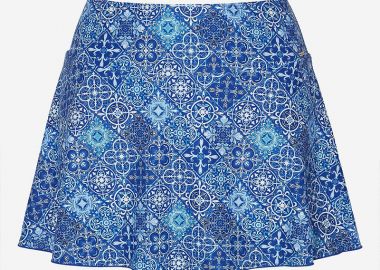 Ψηλόμεσο bikini-slip φούστα σε μπλε χρώμα -  - 