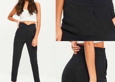 Ψηλόμεσο Παντελόνι Με Μέση Καρδιά Μαύρο - Amelie's - 