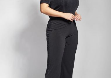 Ψηλόμεσο παντελόνι με μεταλλική λάμψη -  - 