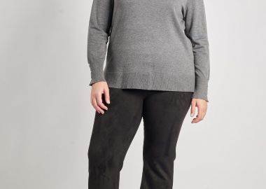 Ψηλόμεσο παντελόνι σουέτ καμπάνα -  - 