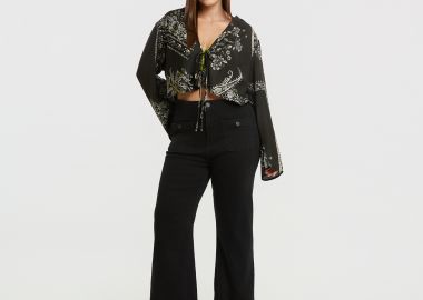 Ψηλόμεσο τζιν bootcut με μπροστινές τσέπες - MAT FASHION - 