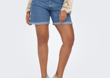 Ψηλόμεσο τζιν σορτς Carlaura - ONLY CARMAKOMA - 