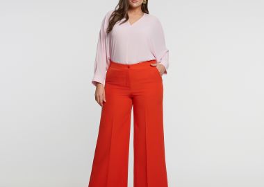 Ψηλόμεσο wide-leg παντελόνι - MAT FASHION - 