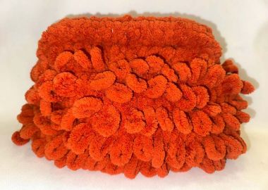 PUFFY CLUTCH BAG ΜΕ ΦΟΔΡΑ (ΠΟΡΤΟΚΑΛΙ) - SOU - 