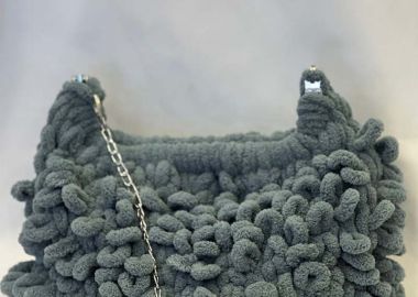 PUFFY CLUTCH BAG ΜΕ ΦΟΔΡΑ ΑΛΥΣΙΔΑ (ΓΚΡΙ) - SOU - 