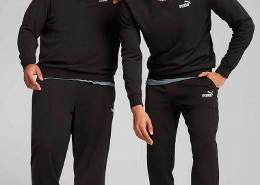Puma ανδρικό παντελόνι φόρμας με λογότυπο και λάστιχο στο κάτω μέρος 