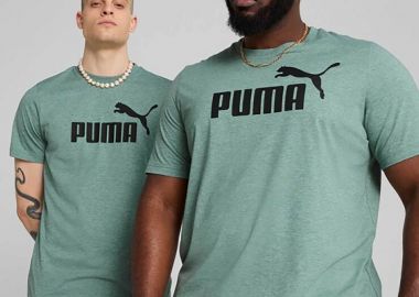 Puma ανδρικό T-shirt μονόχρωμο με λογότυπο - 682551 Βεραμάν - PUMA - 