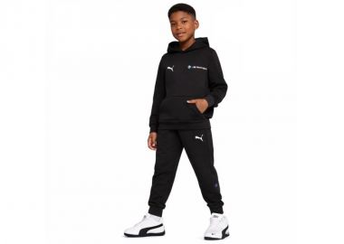 Puma BMW MMS Kids Kangaroo Hoodie Black - Puma - 
