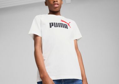 PUMA BOY'S ESS 2 COLOR NO.1 LOGO T-SHIRT ΑΣΠΡΟ - PUMA - 