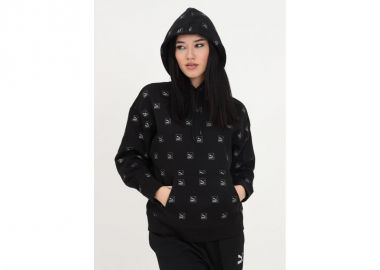 Puma Brand Love Γυναικείο Φούτερ με Κουκούλα Μαύρο 535706-01 - Puma - 