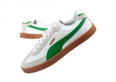 Puma Club II Era men's sports shoes sneakers leather white gray green - Puma - 