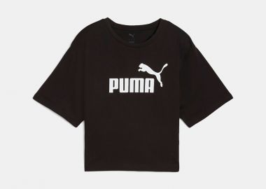 PUMA ESS CROPPED NO.1 LOGO RELAXED T-SHIRT ΜΑΥΡΟ - PUMA - 