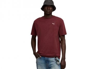 Puma Ess Elevated Relaxed Wash Tee Burgundy 688048 96 - Puma - 