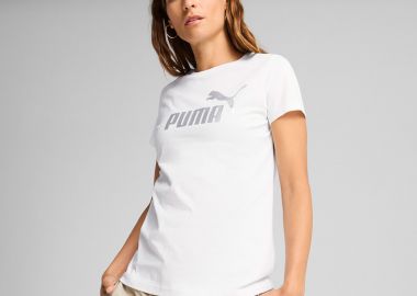 PUMA ESS METALLIC NO. 1 LOGO T-SHIRT ΑΣΠΡΟ - PUMA - 