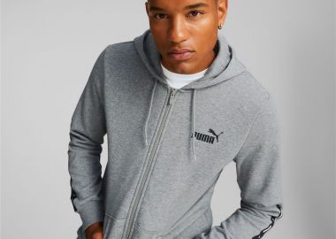 PUMA ESSENTIALS+ TAPE FULL-ZIP HOODIE ΓΚΡΙ - PUMA - 
