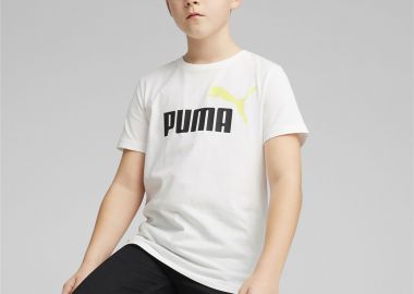 PUMA ESSENTIALS+ TWO-TONE LOGO T-SHIRT ΑΣΠΡΟ - PUMA - 