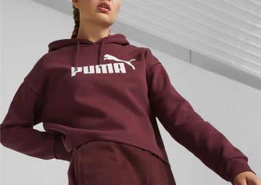 PUMA ESSENTIALS CROPPED LOGO HOODIE ΚΟΚΚΙΝΟ - PUMA - 