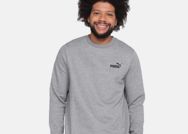 PUMA ESSENTIALS SMALL LOGO CREWNECK SWEATSHIRT ΓΚΡΙ - PUMA - 