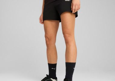 PUMA ESSENTIALS SMALL NO. 1 LOGO 5'' HIGH-WAIST SHORTS ΜΑΥΡΟ - PUMA - 
